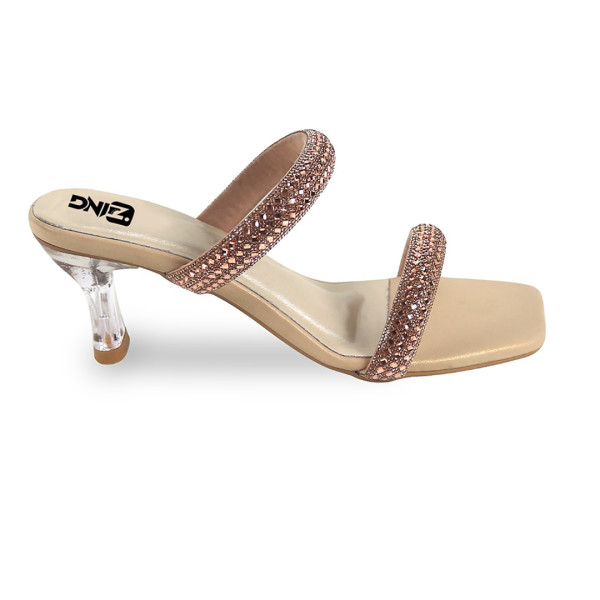 Zing Artificial Leather Sandal for Ladies - Glitter Golden - 10021