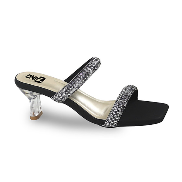 Zing Artificial Leather Sandal for Ladies - Black - 10022