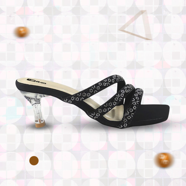 Zing Artificial Leather Sandal for Ladies - Black - 10012