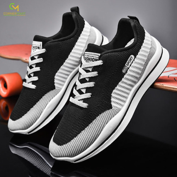 Polyurethane Leather Casual Sneaker For Men - Black - CM-1042