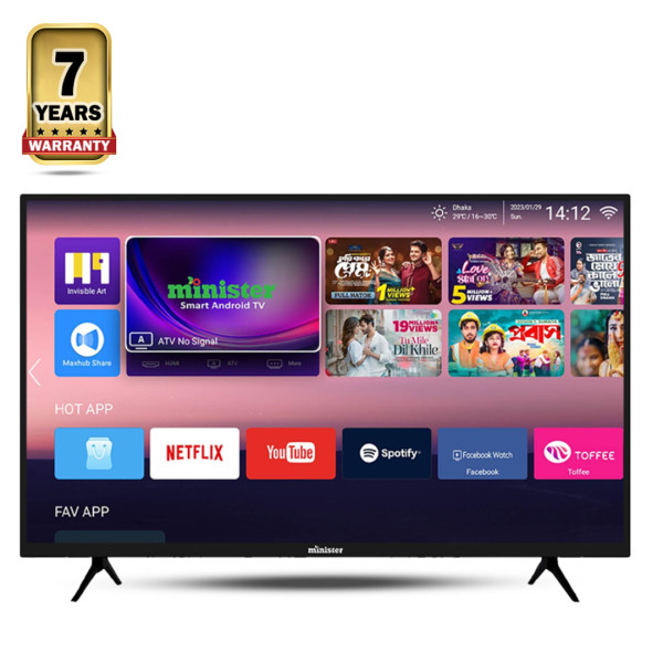 Minister MI43M30PVB Android Voice Smart TV - 43 Inch - Black