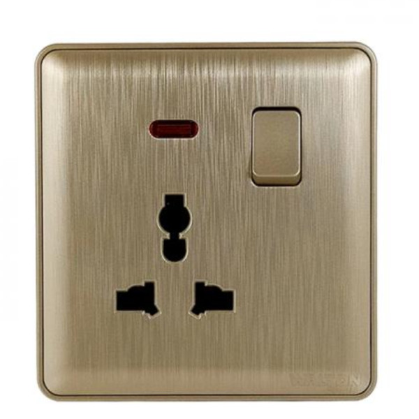 Walton GLORY SERIES- GOLDEN - WG3PSG (GOLDEN) 3 Pin Socket with Switch