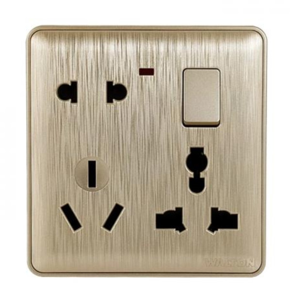 Walton GLORY SERIES- GOLDEN - WGMSG (GOLDEN) Multi Socket with Switch