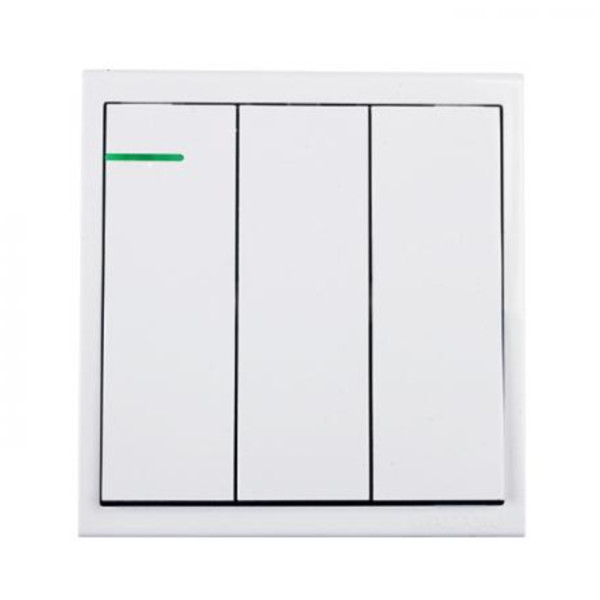 Walton TRUST SERIES- WHITE - WT3GS1W (White)  3 Gang Switch-1 Way