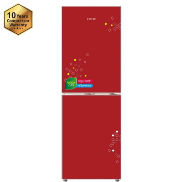 SINGER Direct Cool Refrigerator 186 Liters – Red