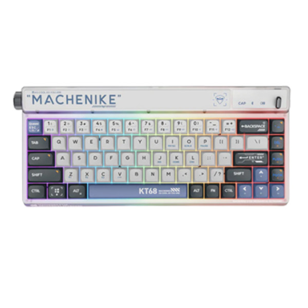 MACHENIKE KT68 TRI MODE RGB MECHANICAL KEYBOARD (WHITE)