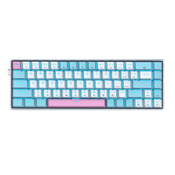 E-YOOSO Z686 MONOCHROME COMPACT ICE BLUE BACKLIT MECHANICAL KEYBOARD WHITE-BLUE-PINK BROWN SWITCH