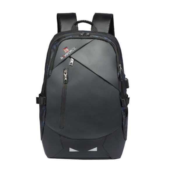 Naviforce NVF6807 Nylon Business Laptop Backpacks With USB Charging - Black