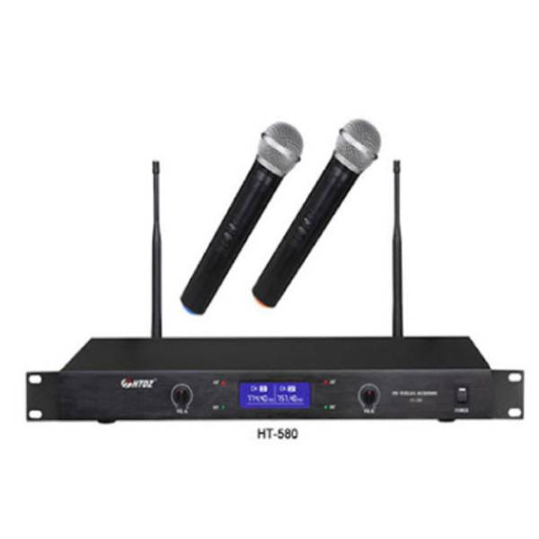 HTDZ HT-580 Wireless Microphone Syestem (1 Hand + 1 Tie Or 2 Hand)