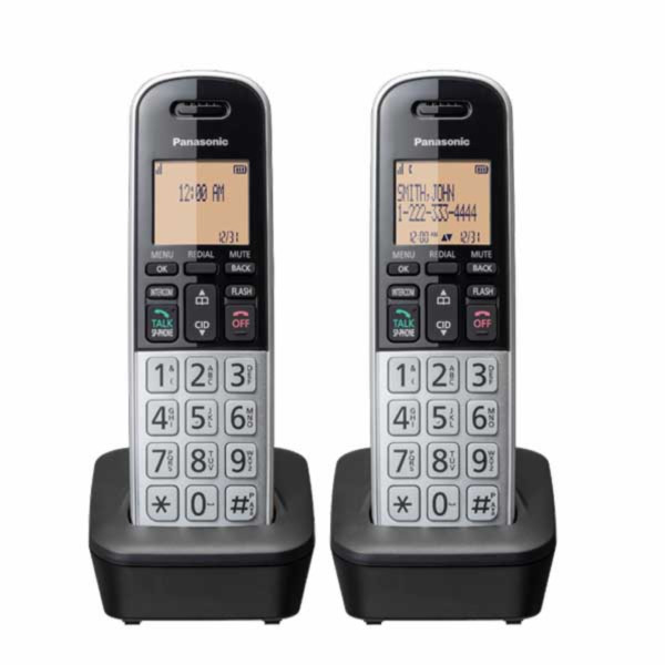 Pack of 2 Pcs Panasonic KX-TGB812S Compact Cordless Telephone - Black and White