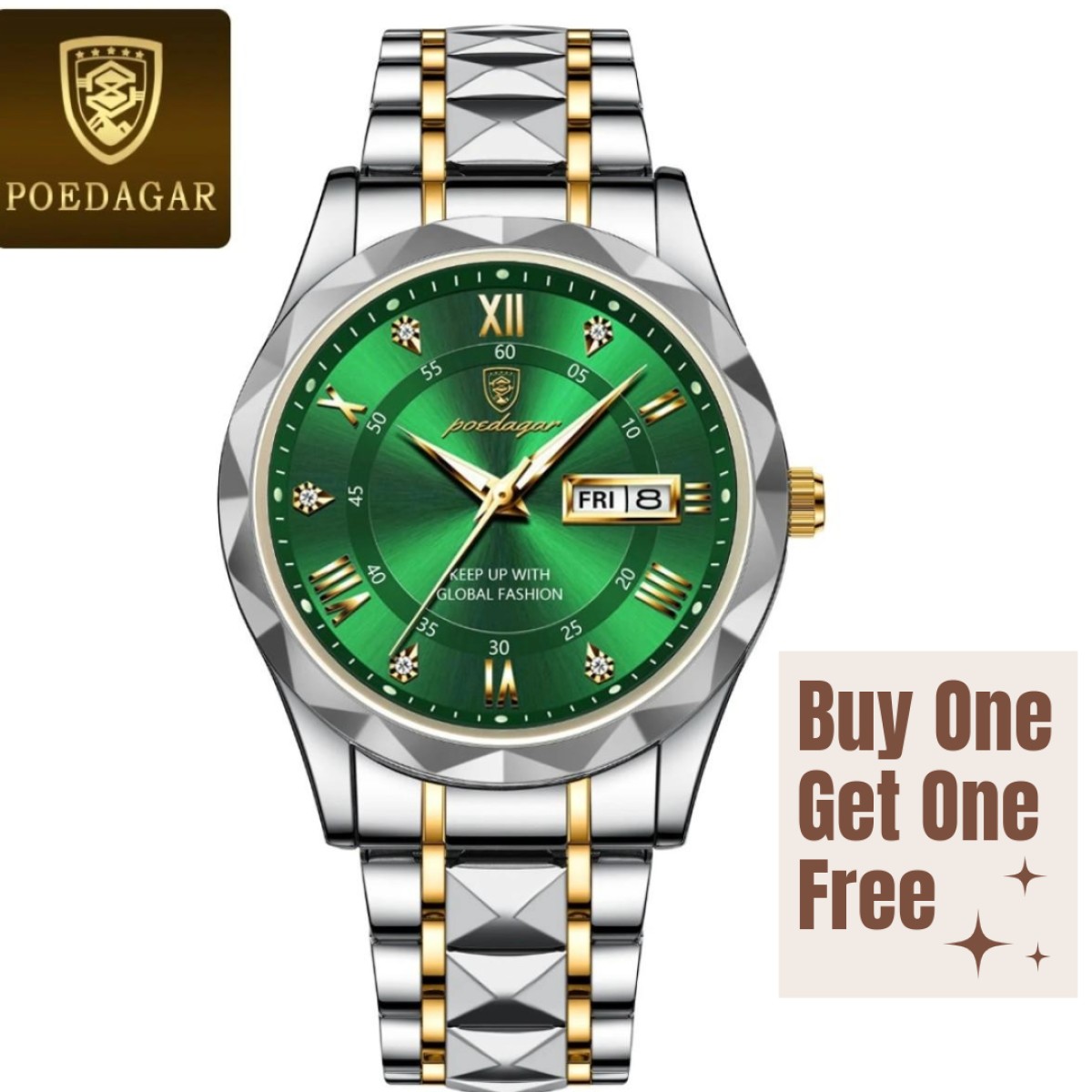 Buy Poedagar new stylish water resistance watch Get 1 Free