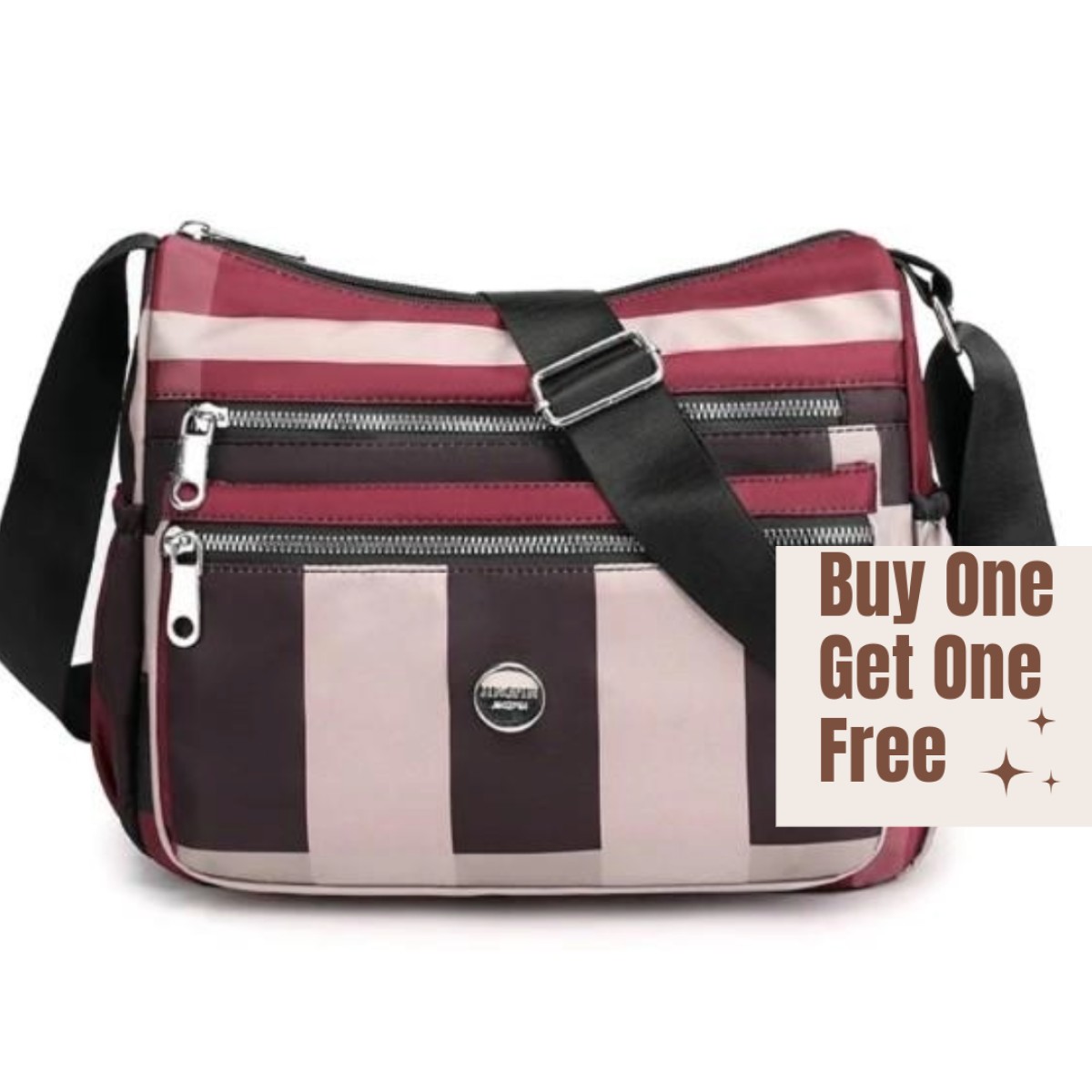 Buy 1 Chic Waterproof Plaid Multi Pocket Crossbody Hobo Bag & Get 1 Free