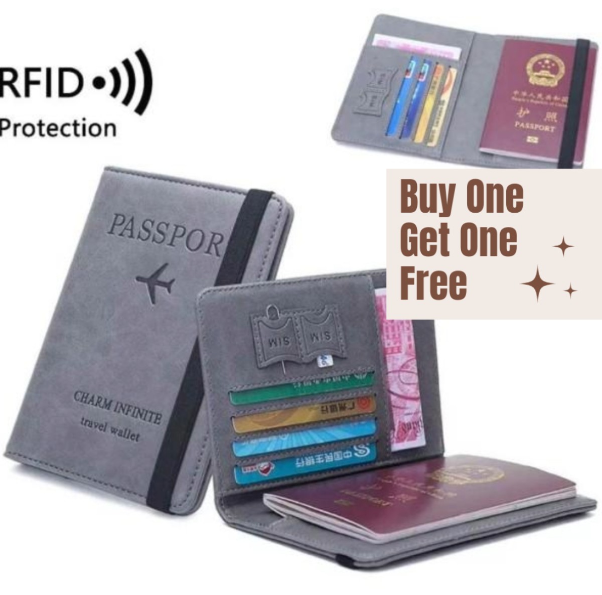 Buy 1 Business Passport Covers Holder Wallet Case & get 1 Free