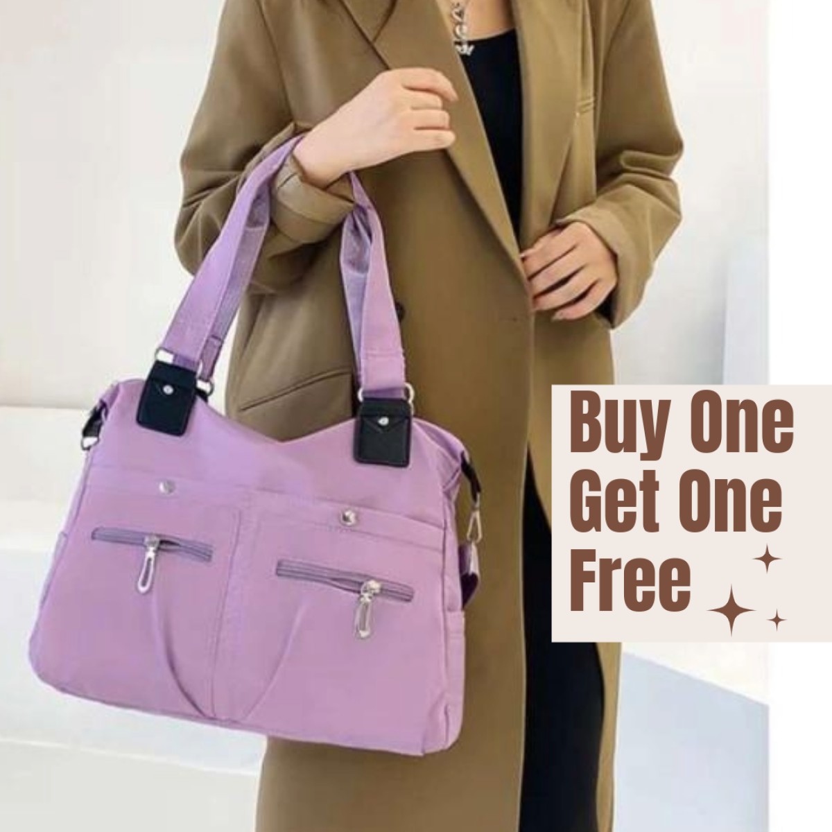 Buy 1 Women's Handbag Solid & Get 1 Free