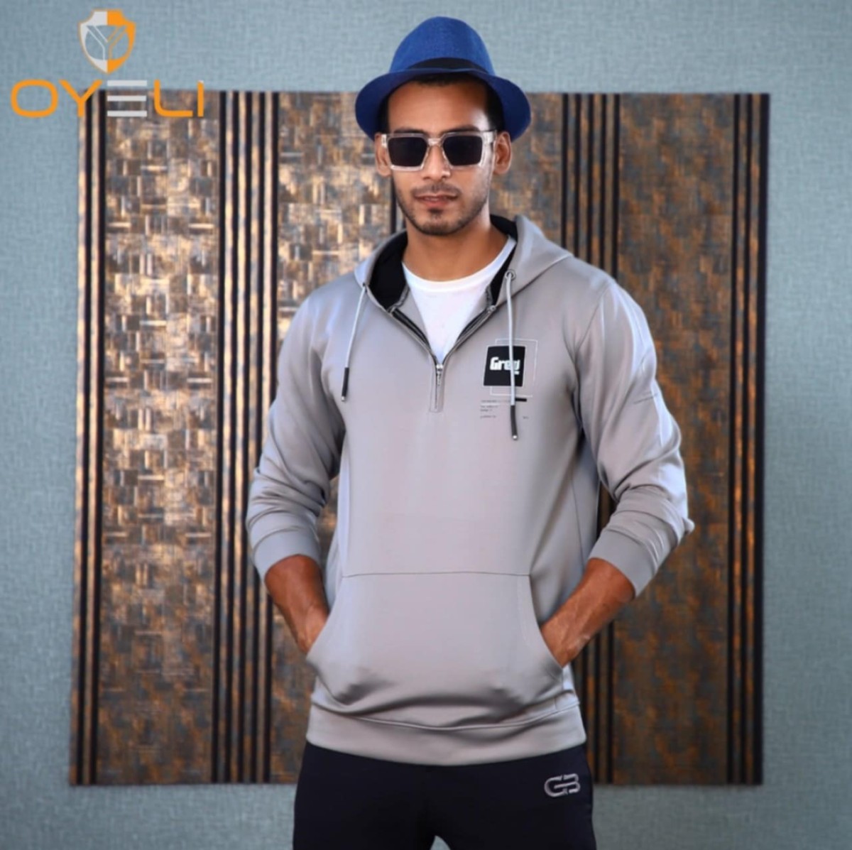 Mens Hoodie-Grey Suit