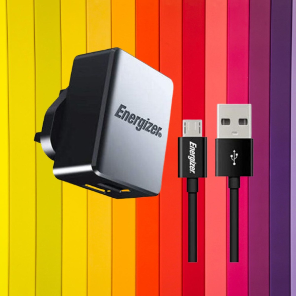 Energizer CL UK Plug Charging Adapter with Micro USB Cable (ACA1AUKCMC3) - Black