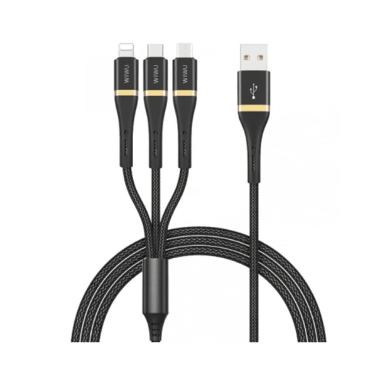 WiWU ED-104 3A 1.2M Lightning + Type-c + Micro Cable