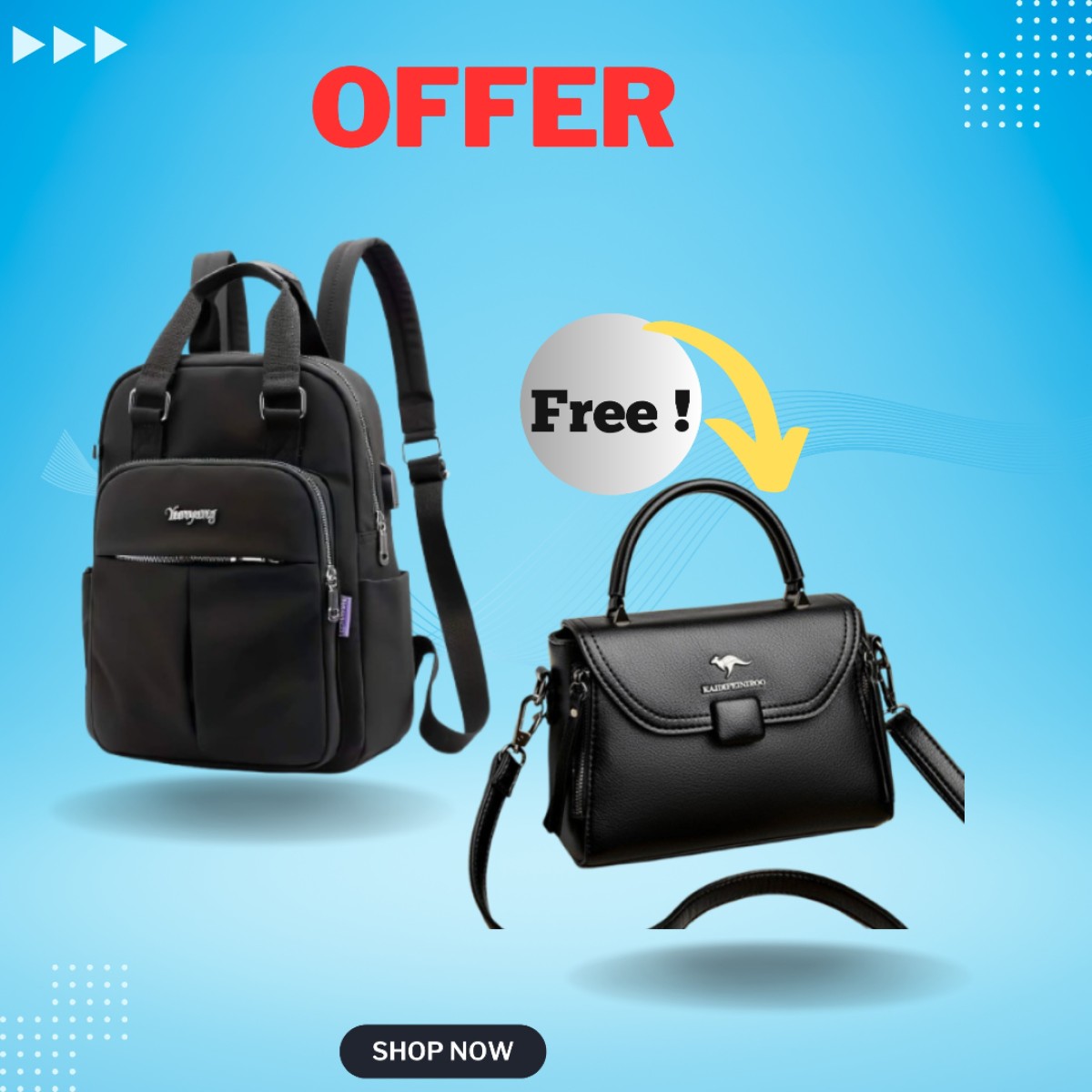 New leisure nylon ladies CHINA Bagpack (Black )