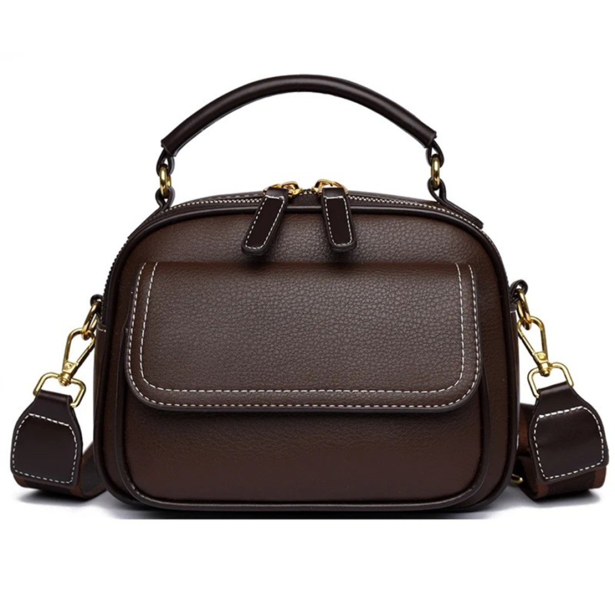 Sac a Main Women Handbag soft small Shoulder Pu Leather Tote Hand Bags for Ladies(Coffee)