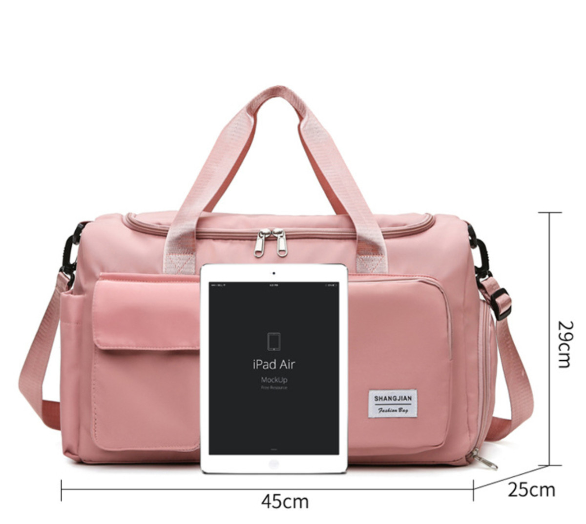 Fashionable Large Capacity Travel & Gym Bag Pink