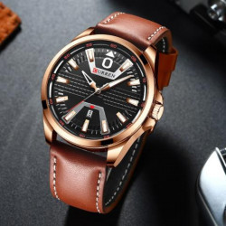 Curren Men's Leather Band Business Watch