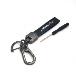 Leather alloy Apache bike key ring