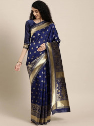 Printed Silk Saree With Blouse Piece For Women