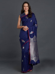 Printed Silk Saree With Blouse Piece For Women