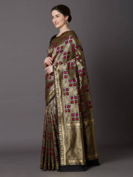 Printed Silk Saree With Blouse Piece For Women