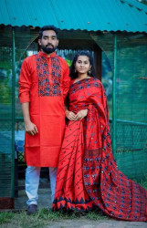 couple dress red line