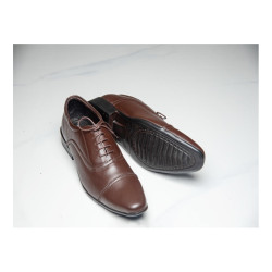 Paduka PU leather Formal Shoe for Men - Chocolate - PFS-101