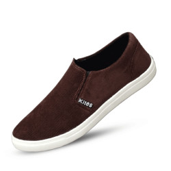 Kites Corduroy Fabric Light Casual Canvas Shoe For Men - Dark Coffee - SK1037