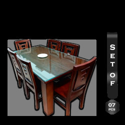 Set of 7 Blade Model 6 Chair Dining Set - EF-dining-6Ch-03