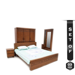 Set of 3 Jamdani Design Bedroom Furniture - EF-BS-04 - Jamdani