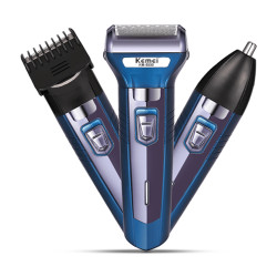 Kemei KM-6330 Electronic Hair Clipper And Grooming Kit For Men - Blue