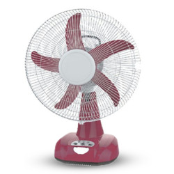 Kennede KN-2926 Rechargeable Half Stand Fan - 16 Inch - Maroon