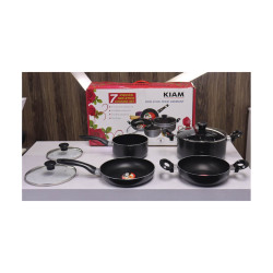 Kiam Non Stick Cookware Set 7 Pcs - Black