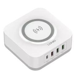 Ldnio AW004 4 USB Port Fast Wireless Charger - 32W - White