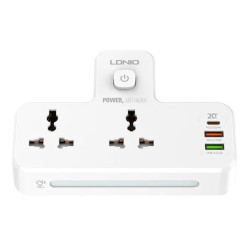 Ldnio SC2311 Extension Sockets USB Wall Plug 3 Power Adapter - 20W - White