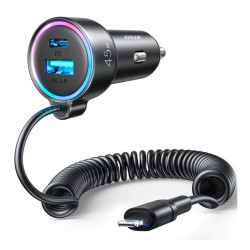 Joyroom JR-CL08 3-in-1 Wired Car Charger with Lightning Cable