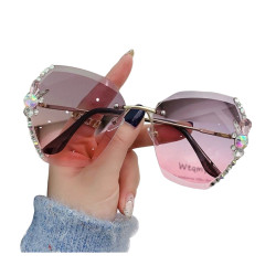 Sparkling Crystal UV Protection Rhinestone Sunglasses For Women - EL-08