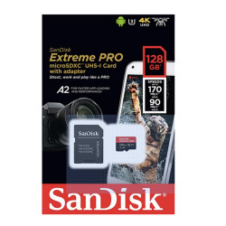 Extreme Pro Micro SDXC UHD-I U3 A2 V30 Memory Card And Adapter - 128GB