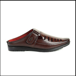 Zays Leather Premium Half Shoe For Men - Chocolate - SF65