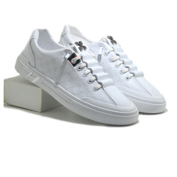 Pu Leather Sneaker Shoe For Men - White - MSK 282