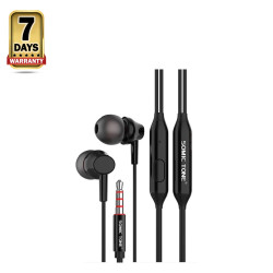 D14 Super Bass Stereo Earphone With Microphone - Black