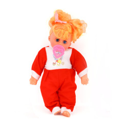 Soft Plush Little Crying Baby Barbie Doll With Beautiful Dress - Red