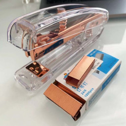 DELVTCH Transparent Stapler Office Accessories with 1000Pcs Metal Staples