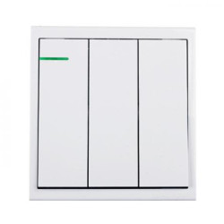 Walton TRUST SERIES- WHITE - WT3GS1W (White)  3 Gang Switch-1 Way