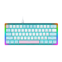 E-YOOSO Z11T TRANSPARENT ICE BLUE BACKLIT WIRED MECHANICAL KEYBOARD WHITE-BLUE BLUE SWITCH