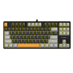 E-YOOSO Z87 HOTSWAP MECHANICAL KEYBOARD (YELLOW BACKLIT) BLACK GREY COLOR - (BLUE SWITCH)